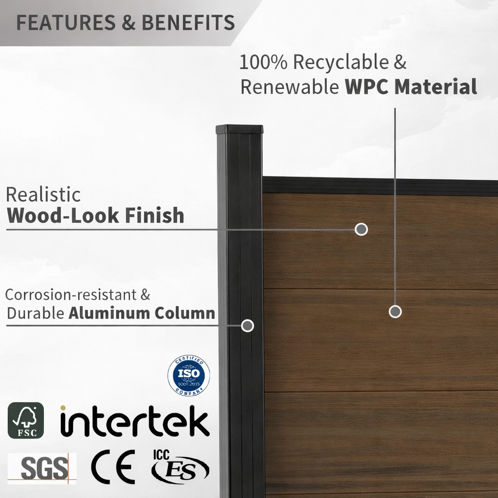 WPC Outdoor Fence · Dark