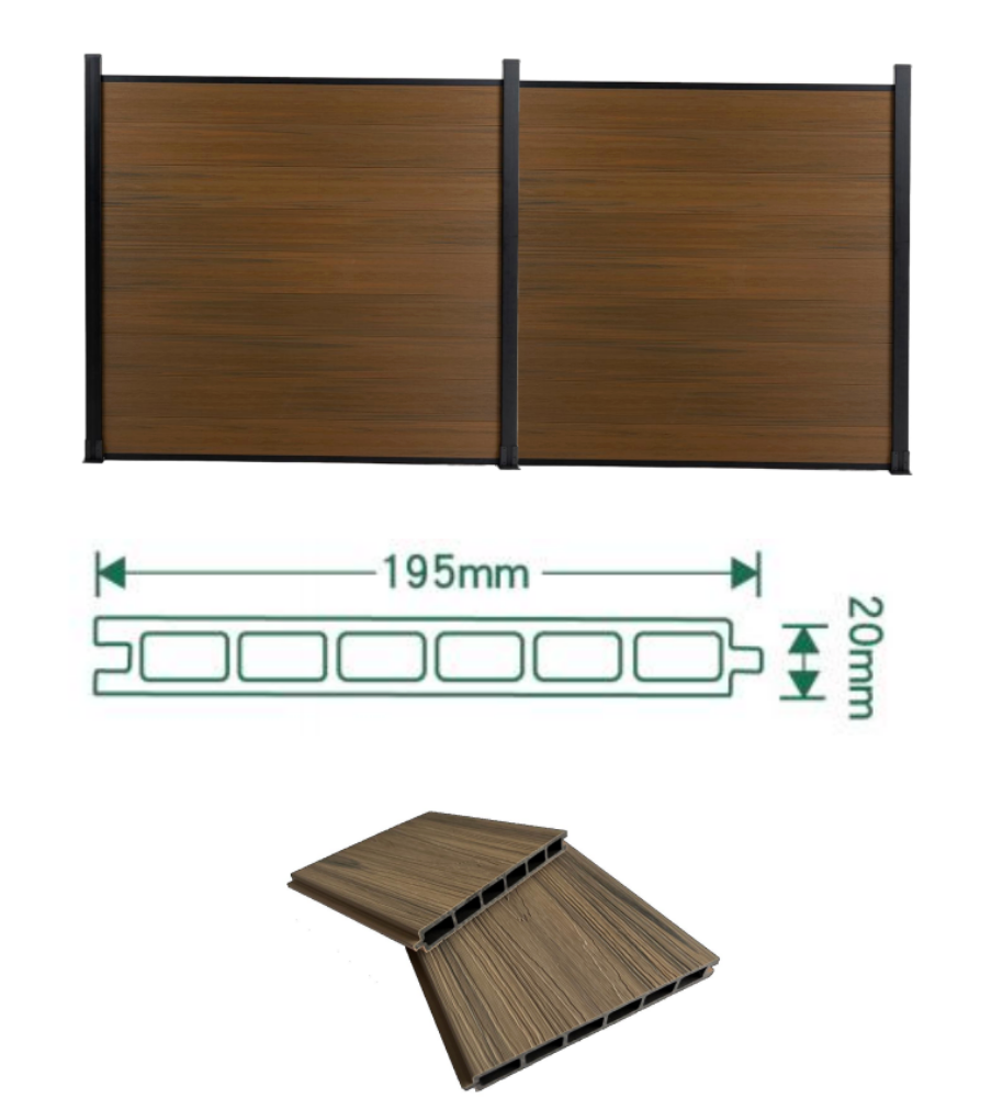 WPC Outdoor Fence · Walnut